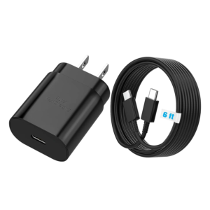 25W USB-C Fast Wall Charger with 6ft Type-C Cable for Samsung Galaxy