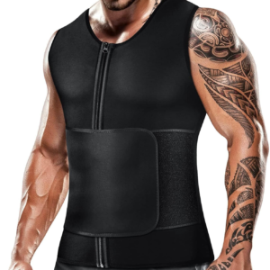 Men'S Waist Trainer Sauna Suit Shirt, Gym & Exercise Compression Vest, Sweat-Boosting Workout Top