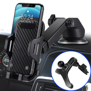 Universal Car Phone Mount with Suction Cup & Air Vent Clip
